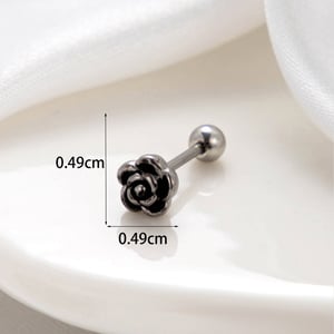 1 Piece Simple Series Classic Flower Copper Silver Color Women's Stud Earrings h5 